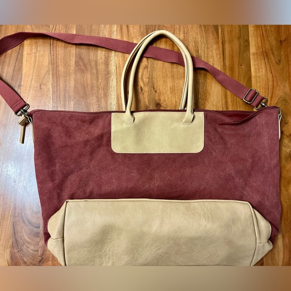 Universal Thread Handbags - Universal Thread Extra Large Canvas and Faux Leather Overnight Bag